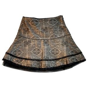 Talbots Kids Black/Gold Silk Tiered Skirt, size 10
